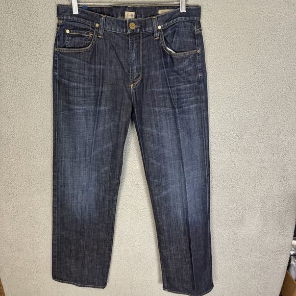 Citizens Of Humanity Jeans Mens 34x31 Evans Relax Straight Leg Blue Dark Wash - Picture 1 of 10